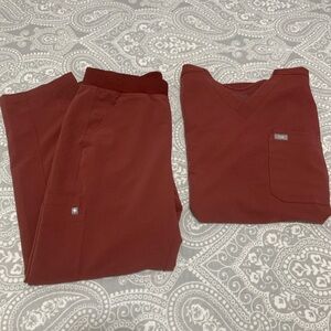 Figs Men's Mauve Scrub Set Medium Short